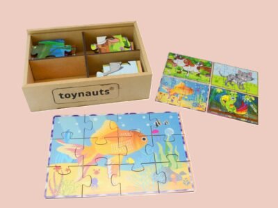 Wooden Jigsaw Puzzle, Set of 4