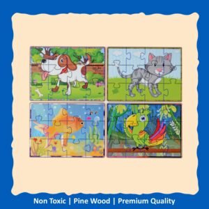 Wooden Jigsaw Puzzle, Set of 4